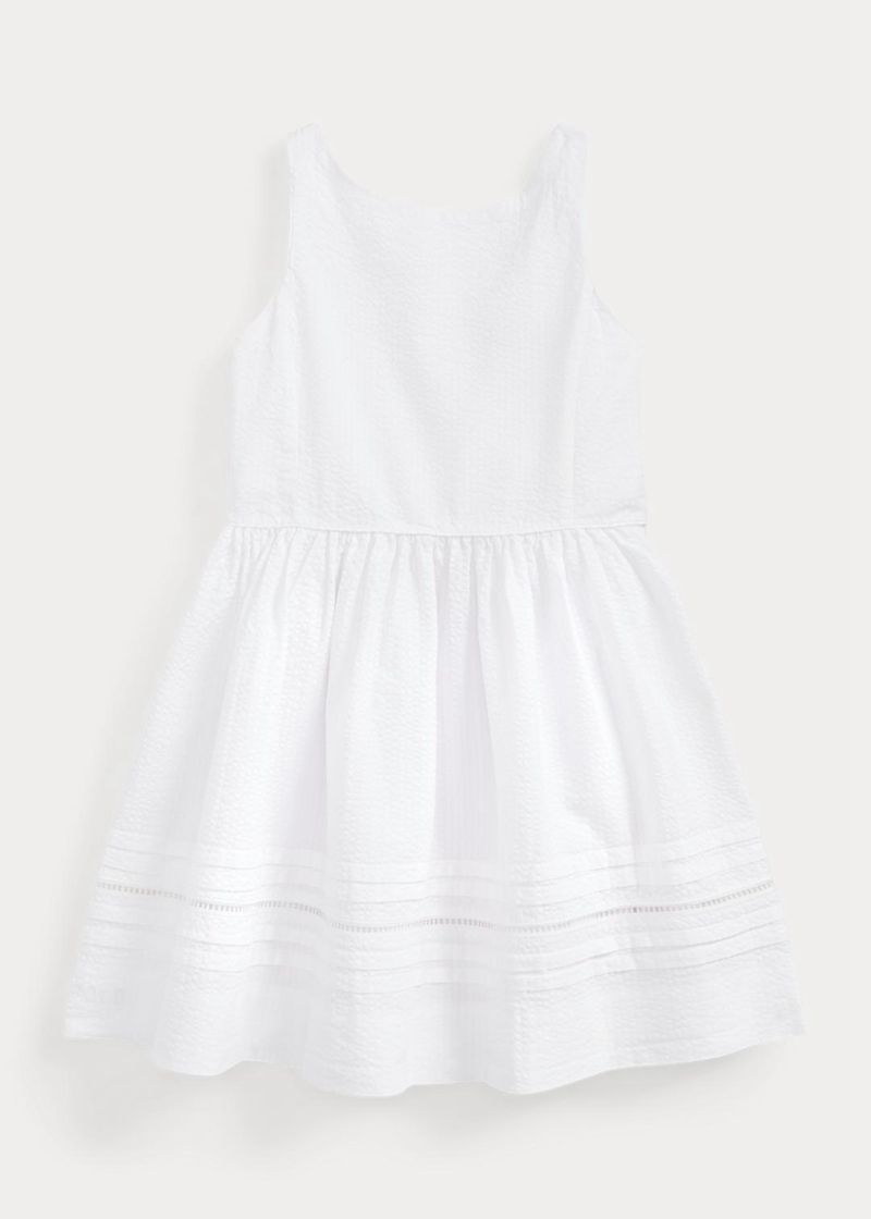 Vestidos Polo Ralph Lauren Niña 1.5-6.5 Años Cotton Seersucker Chile Blancas GLKIF-2170